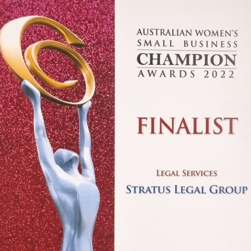 Stratus Legal Group - Australian Womens Small Business Champion Awards 2022 Finalist for Legal Services